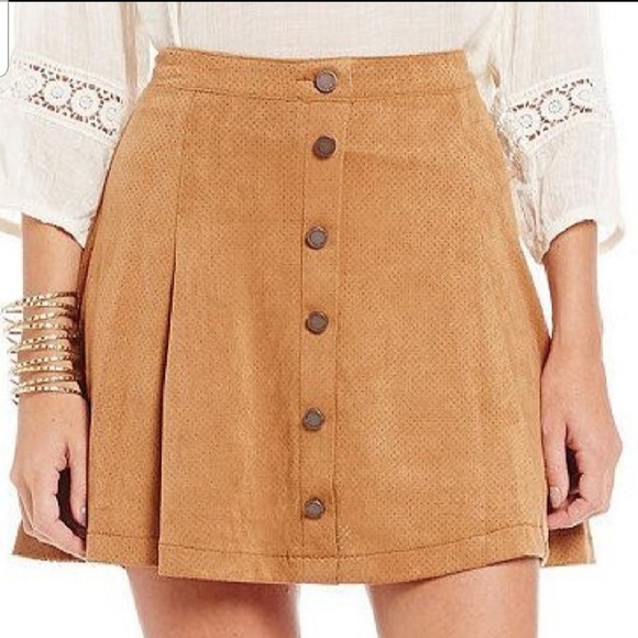 Jolt Dresses & Skirts - JOLT FAUX SUEDE BROWN CIRCLE SKIRT SIZE 3